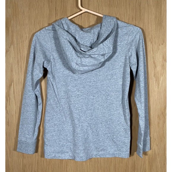 Nike Youth Size Med Gray Zip-Up Hoodie Lightweight White Swoosh Logo Pockets - Picture 2 of 7